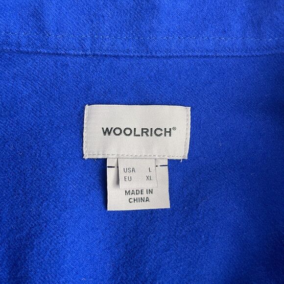 Woolrich Shirt Mens L Royal Blue Long Sleeve Button Front Pocket Archive WX0005 - Picture 6 of 8